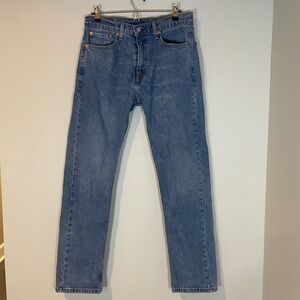 Levis 505 Regular Fit Straight Leg Mens Jeans Blue Medium Wash 32x32 Classic